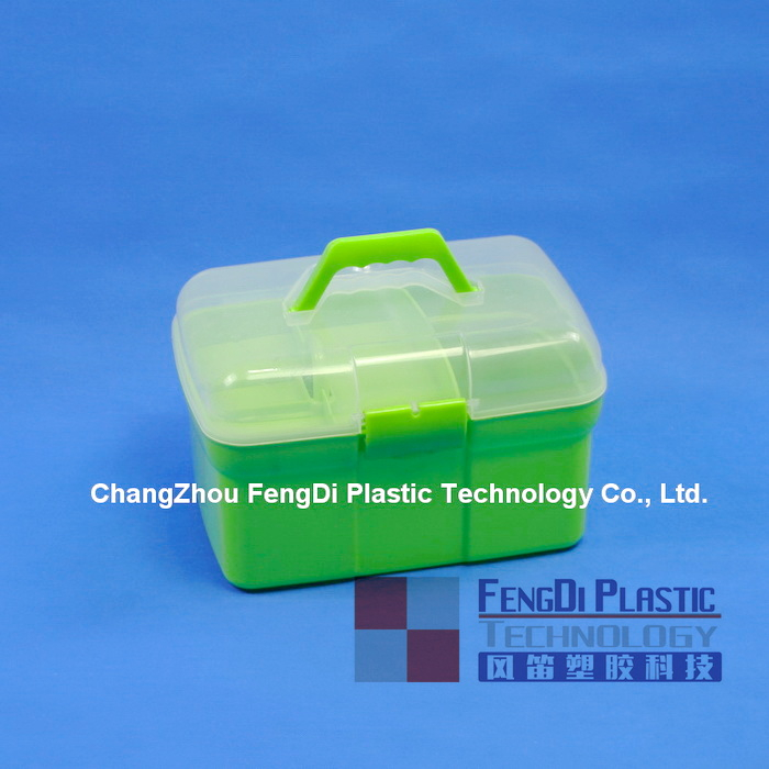 Boîte de rangement domestique en forme de rectangle en plastique